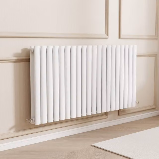 Banyetti Orva White Horizontal Double Oval Column Radiator, W/H: 118 x 60 cm – 1