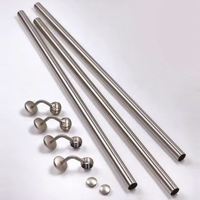 Rothley Brushed Stainless Steel Internal Staircase Handrail Kit in Silver – 1
