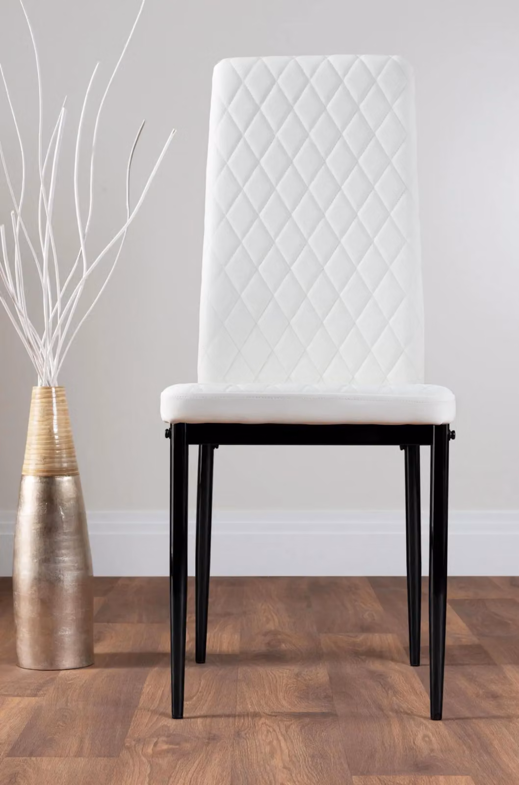 FurnitureboxUK Adley Brown Wood Storage Dining Table and 4 Milan Black Leg Chairs in Off-White – 3