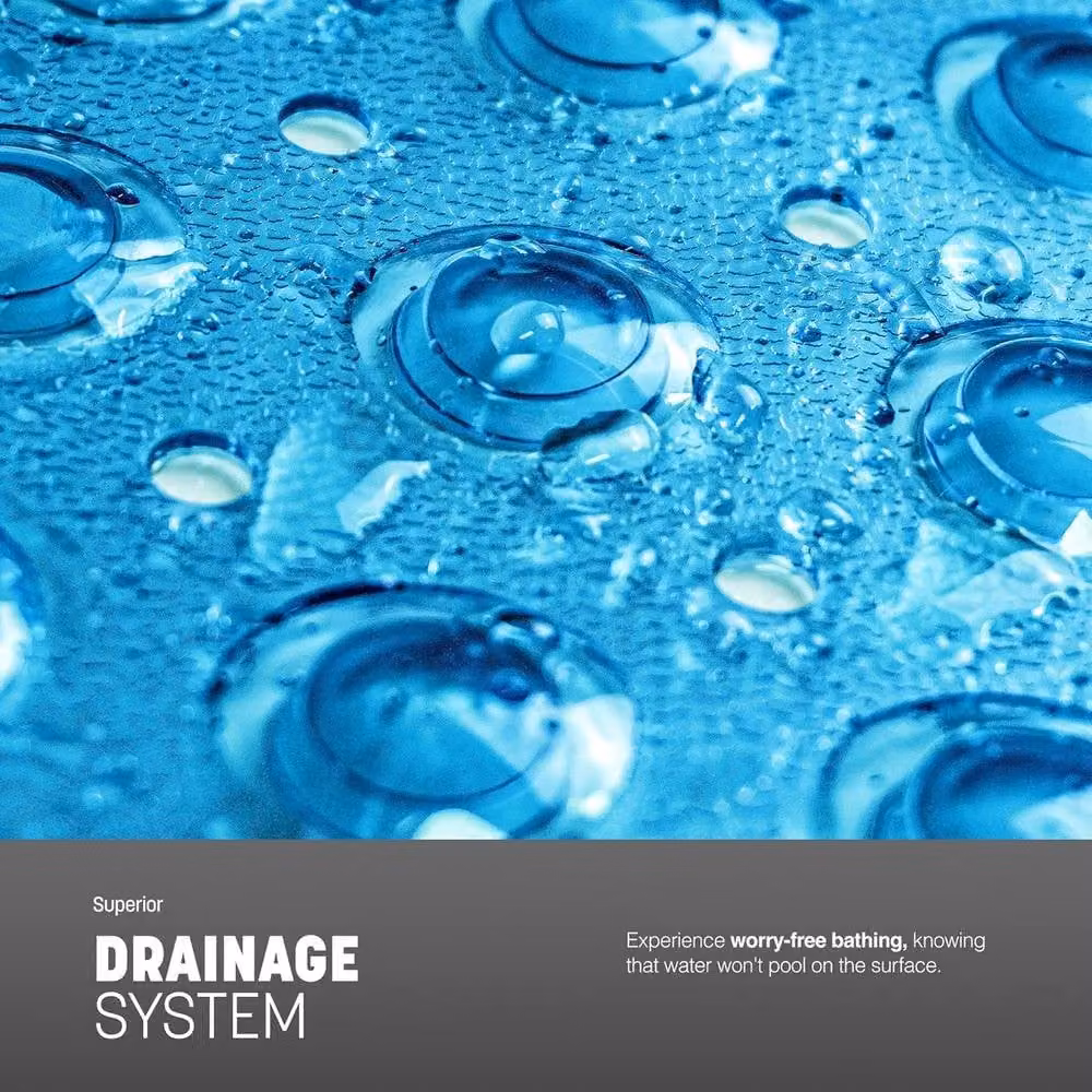 Keplin Non-Slip Antibacterial and Mould-Resistant Shower Mat, Blue, W/D/H: 54 x 54 x 1 cm – 4