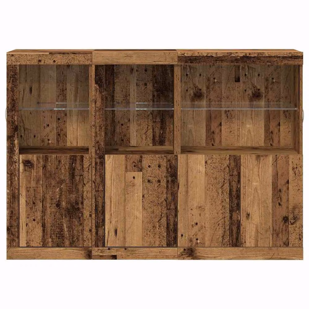 Berkfield Home Rustic Brown Sideboard with Integrated LED Lights, W/D/H: 142.5 x 37 x 100 cm – 5