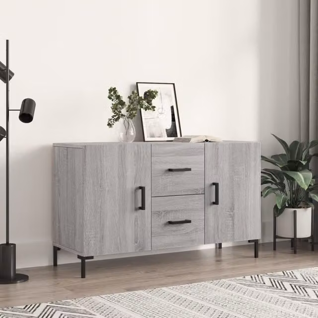 Berkfield Home Grey Sonoma Sideboard in Engineered Wood W/D/H: 100 x 36 x 60 cm