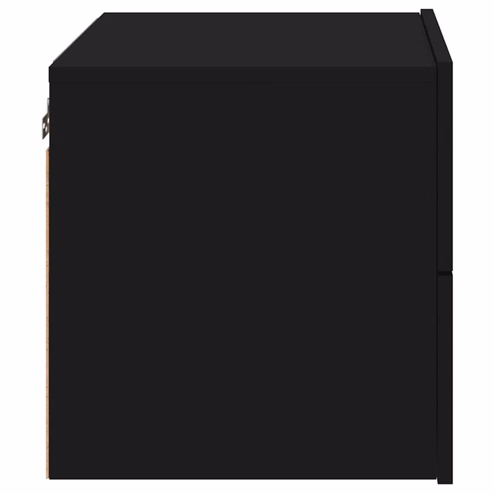Berkfield Home Set of 2 Black Wall-mounted Bedside Cabinets with Integrated LED Lighting – 6