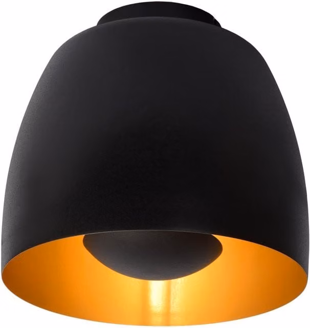 Lucide NOLAN Dimmable Classic Flush Ceiling Light in Black