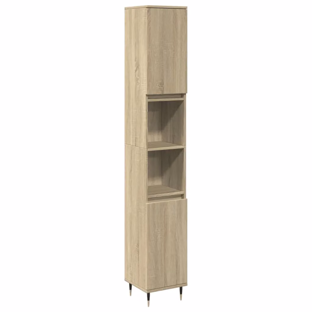 Berkfield Home Sonoma Oak Bathroom Cabinet, Brown, W/D/H: 30 x 30 x 190 cm – 2