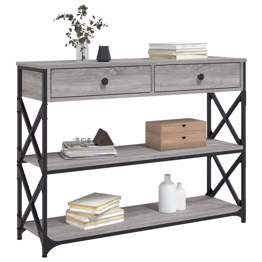 Berkfield Home Grey Sonoma Console Table, W: 100 cm, D: 28 cm, H: 75 cm – 3