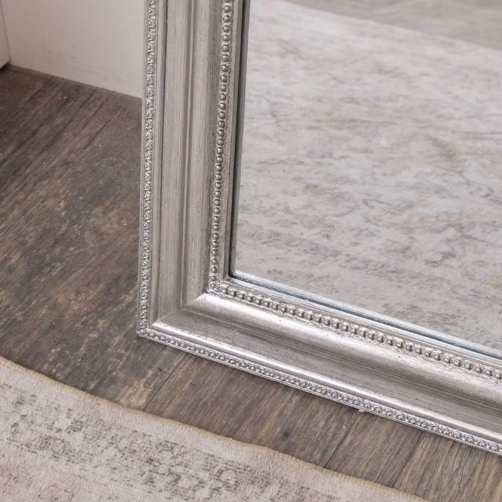 Melody Maison Full Length Foiled Silver Leaner and Wall Mirror, W: 47 cm, H: 142 cm – 2