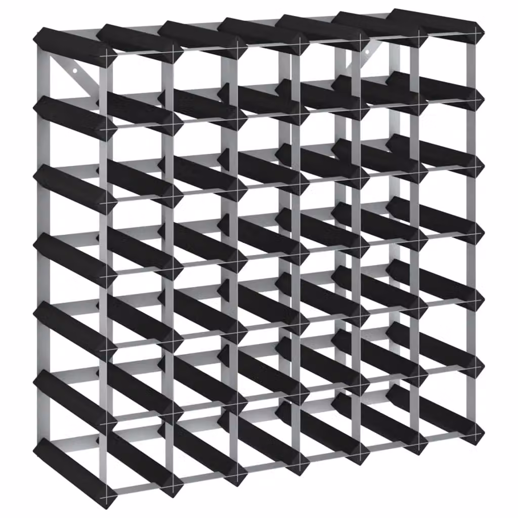 Berkfield Home Black Solid Pine Wood Wall Mounted Wine Rack for 42 Bottles – 2