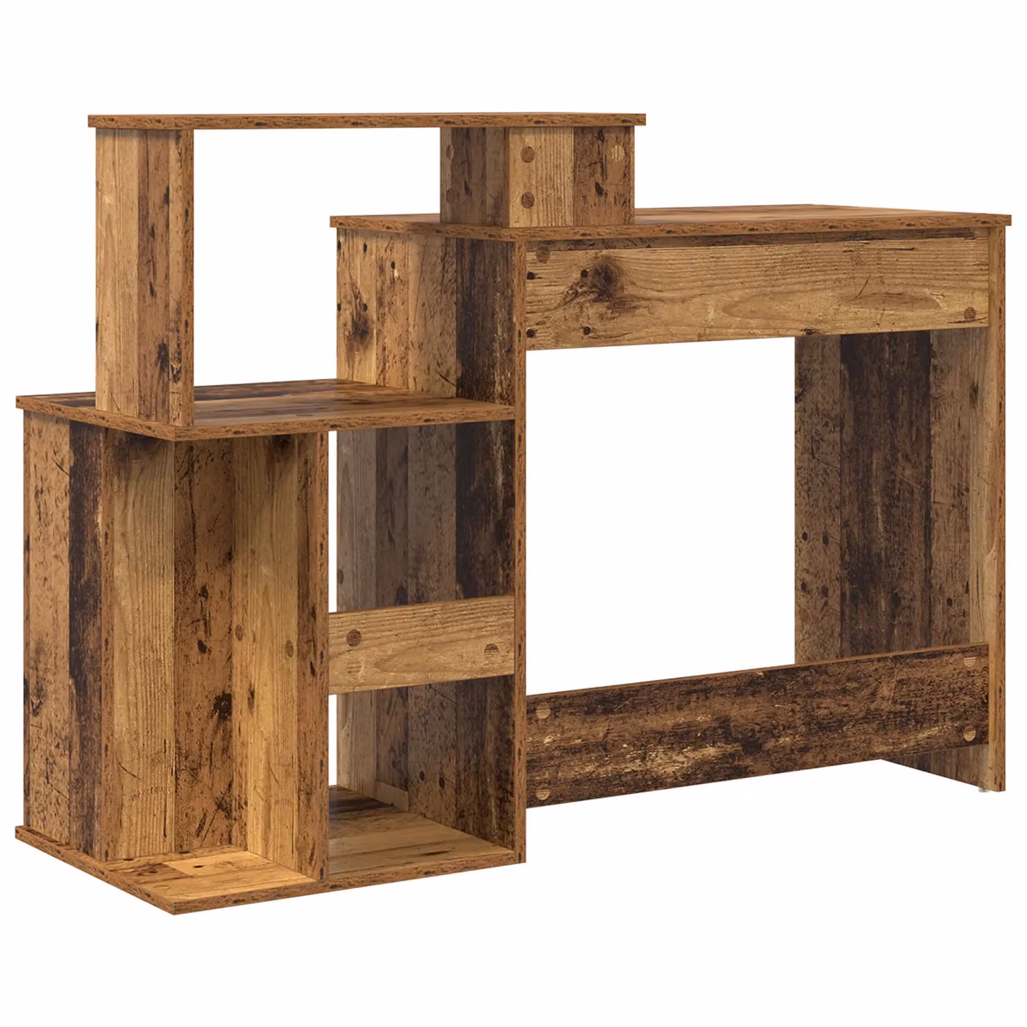 Berkfield Home Writing Desk with Storage in Old Wood Brown, W/D/H: 120.5 x 44 x 88.5 cm – 3