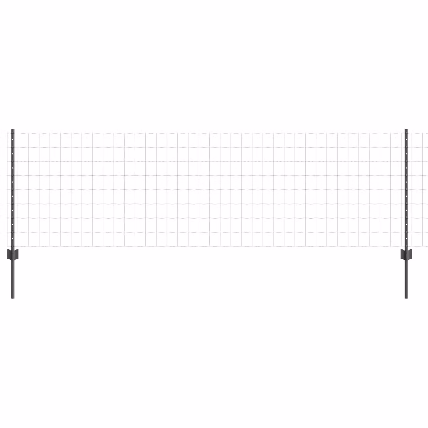 Berkfield Home Euro Fence Steel U-Profile with 5 U Posts, Grey, W: 10 m, H: 0.8 m – 2