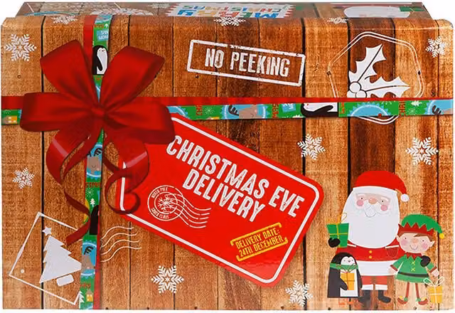 VFM e-Store Christmas Eve Favour Boxes in Brown, Small Rectangular Paper Gift Boxes for Kids and Adults – 1