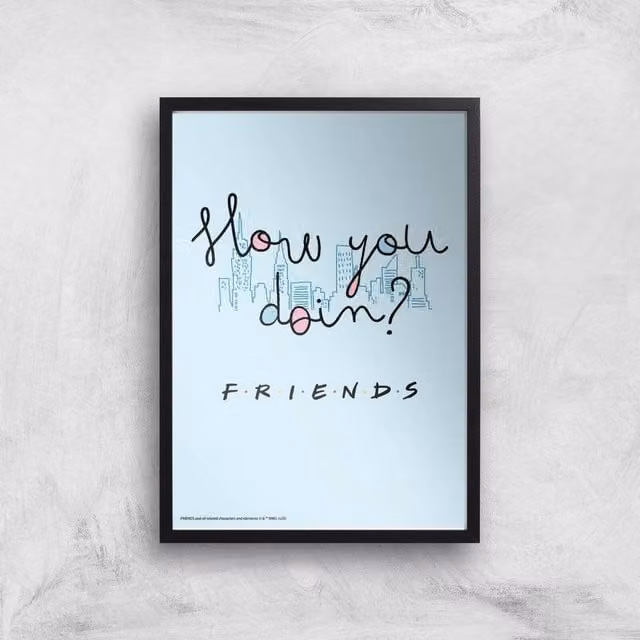 Friends How You Doin' Multicolour Typography Giclee Art Print, A2