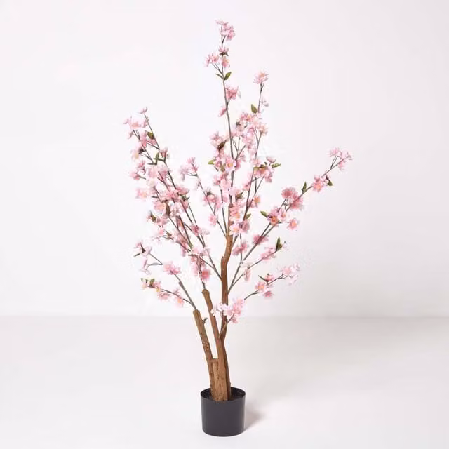 Homescapes Artificial Pink Blossom Tree with Silk Flowers, Height: 130 cm