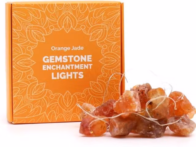 KDMD Orange Jade Gemstone LED String Lights with USB Power