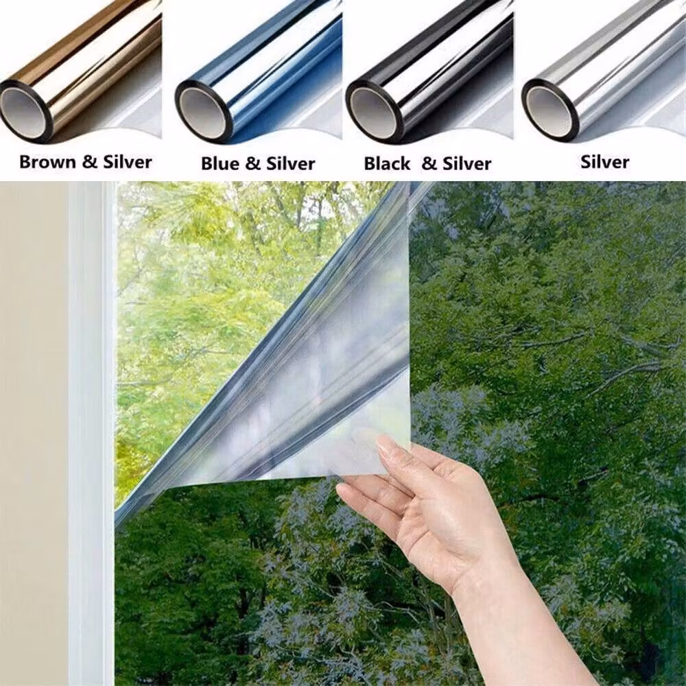 NESTLUNE Silver One Way Mirror Reflective Privacy Window Film, W: 52 cm x H: 1000 cm – 3