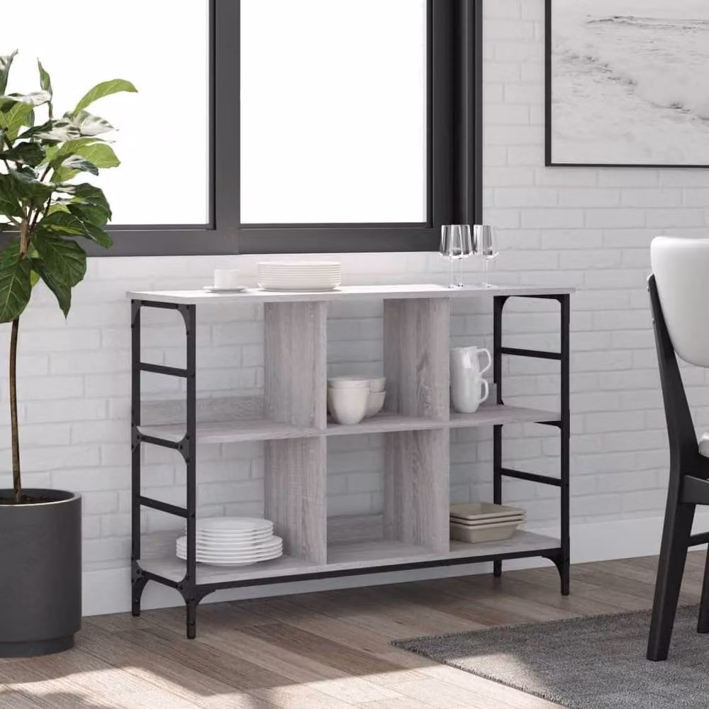 Berkfield Home Grey Sonoma Industrial Sideboard in Engineered Wood W/D/H: 102 x 32 x 73.5 cm – 2