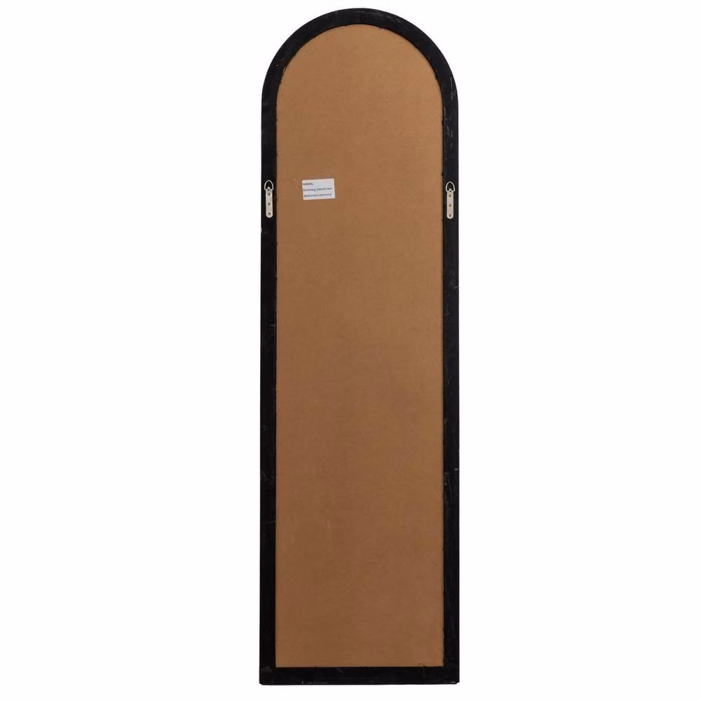 Lemon Pavilion Black Wood Tall Arched Window Wall Mirror, W: 50 cm, H: 170 cm – 4