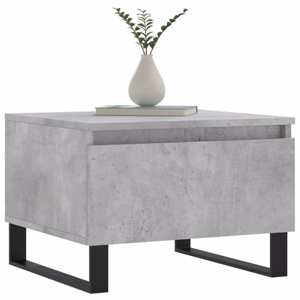 Berkfield Home Set of 2 Modern Nested Coffee Tables in Concrete Grey, W/D/H: 50 x 46 x 35 cm – 3