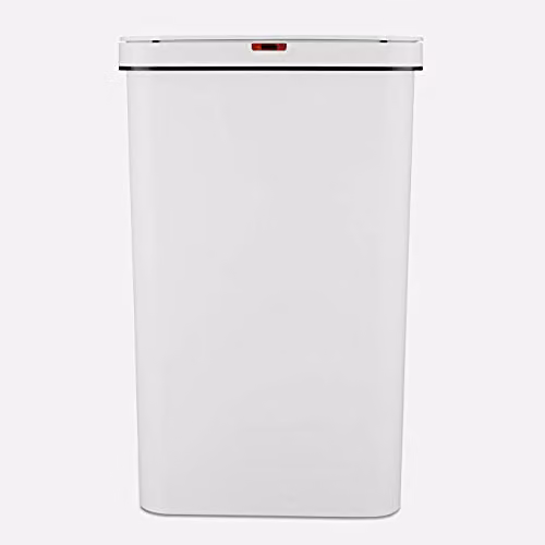 Tower Sensor Bin with Retainer Ring, Battery-Operated, 50L, White, W: 63.5 cm, D: 38.0 cm, H: 26.0 cm