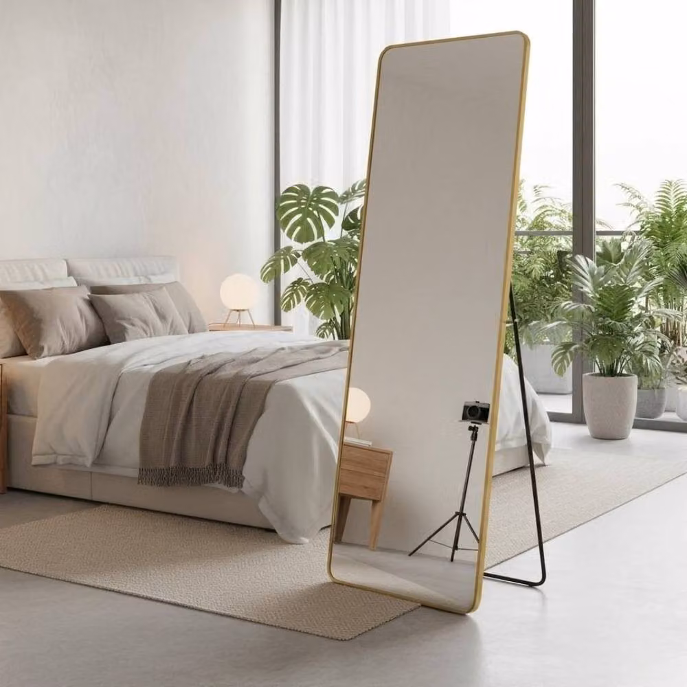 HOME LUXE INTERIOR Verona Gold Soft Edged Metal Full Length Mirror, W: 60 cm, H: 165 cm – 2