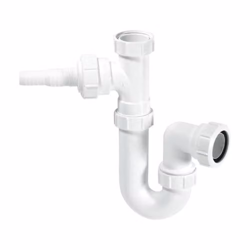 McAlpine WM1 White Tubular Swivel P Trap with 1.5 inch Multifit Outlet – 3