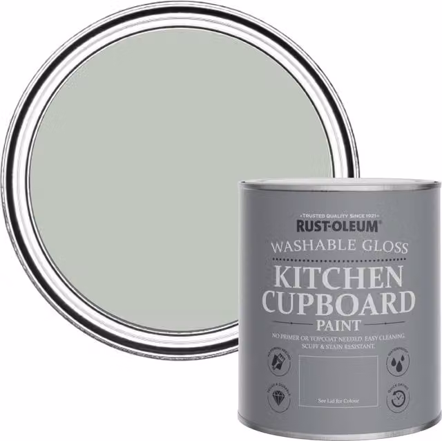 Rust-Oleum Kitchen Cupboard Paint in Gloss Finish, Chalk Green, 750ml