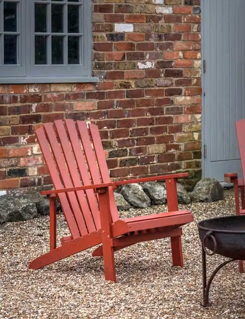 Gallery Direct Siena Lounge Chair in Red with Acacia Wood Frame