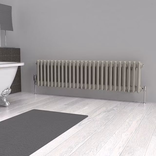 Lux Heat Horizontal Column Radiator in Dune Grey, W/H: 30.0 x 119.0 cm