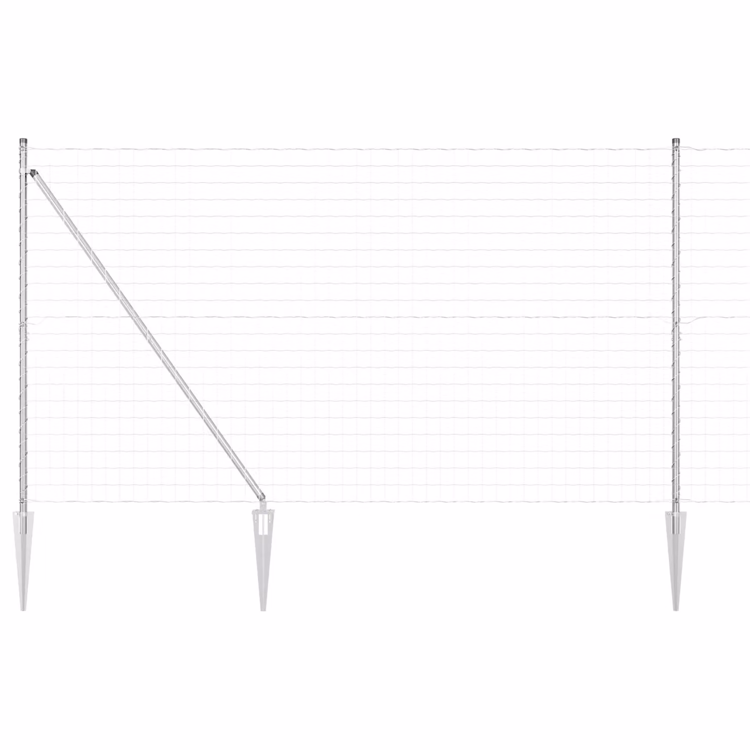 Berkfield Home Euro Fence with 7 Spike Posts, Galvanised Steel, Silver, 1.5 x 10 m – 2