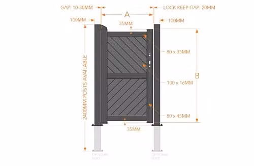 Buttercup Farm Grey Pedestrian Swing Gate W/H: 120 x 160 cm – 2