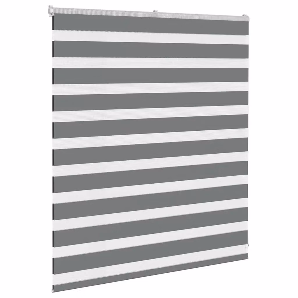Berkfield Home Zebra Day and Night Blind in Grey Polyester, W: 120 cm, H: 100 cm – 3