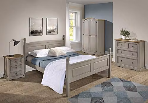 Mercers Furniture Corona Grey Painted Wax Solid Wood Pine 4 Drawer Chest of Drawers H 90 cm x W 82 cm x D 40 cm – 3