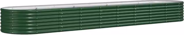 Berkfield Home Garden Powder-coated Steel Raised Bed in Green, W/D/H: 368 x 80 x 36 cm – 1