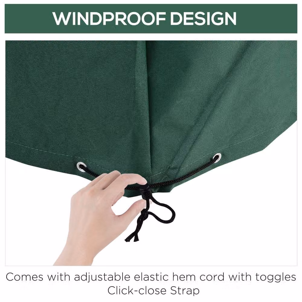 STILVORA Waterproof Garden Furniture Cover with PE Coating in Green – 4
