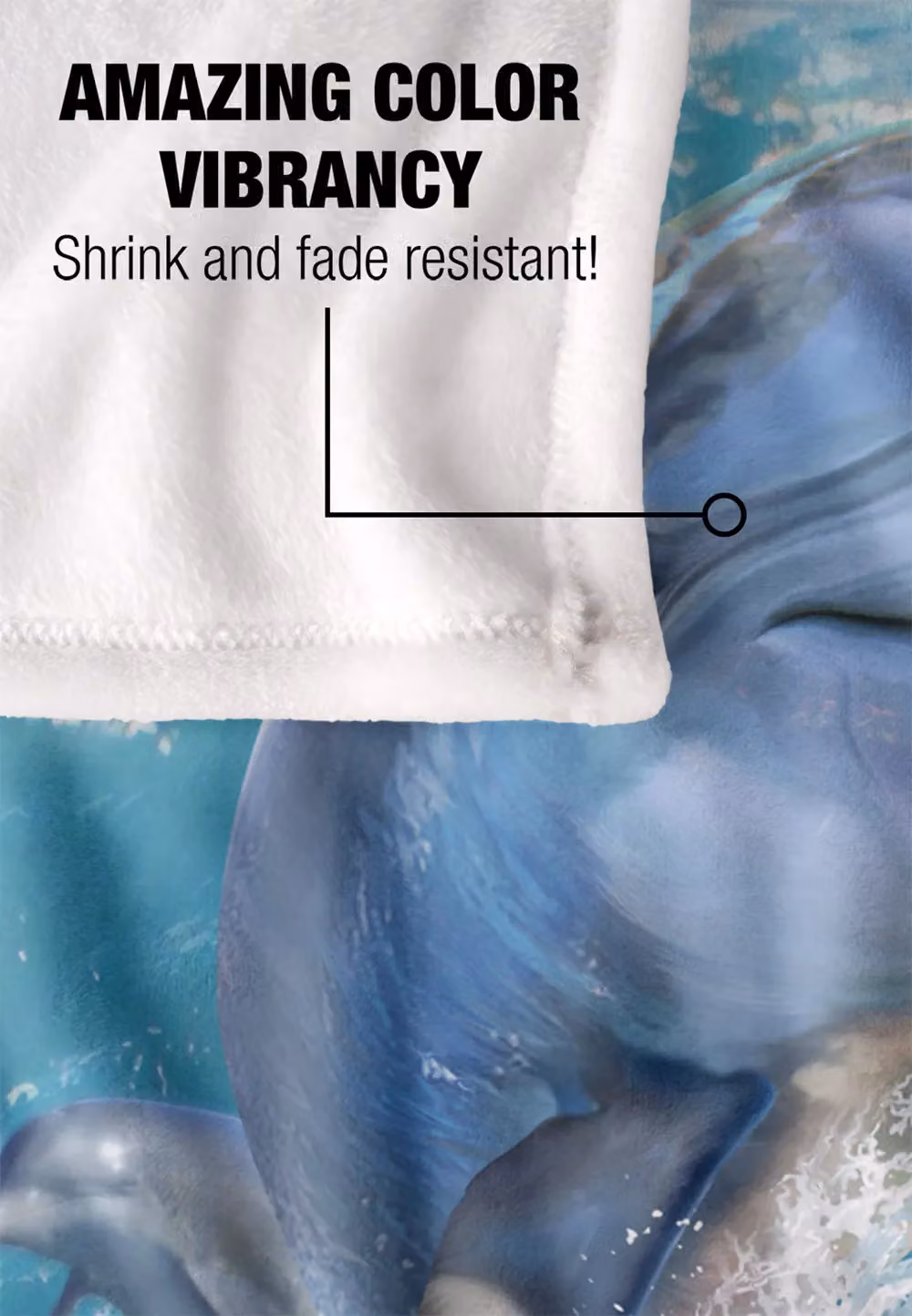 JQ Licensing Jlo Dolphins Jumping Silky Touch Super Soft Fleece Throw Blanket, White, W/D: 152 x 127 cm – 4