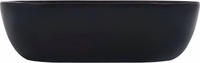 Berkfield Home Charming Rectangular Ceramic Countertop Wash Basin, Black, W: 45.5 cm, D: 32 cm, H: 13 cm – 1