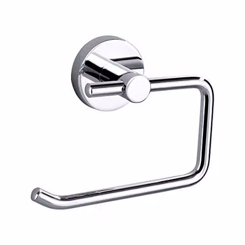Nes Home Wall Mounted Square Toilet Roll Holder in Silver Brass