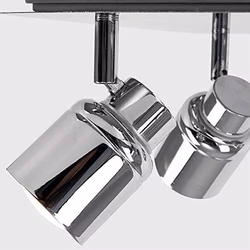 ValueLights Modern Square 4 Way Adjustable Ceiling Spotlight in Chrome, IP44 Rated for Bathroom and Kitchen Use – 2