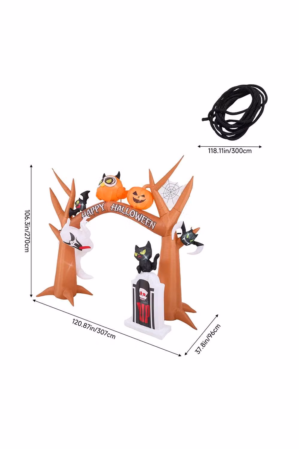 Garden Sanctuary 9FT Halloween Inflatable Archway with LED Lights in Multicolour – 3