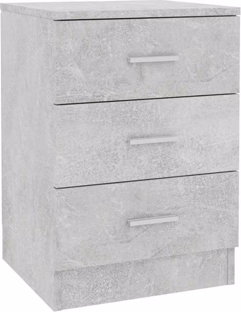 Berkfield Home Bedside Cabinet in Concrete Grey, W/D/H: 38 x 35 x 56 cm – 1