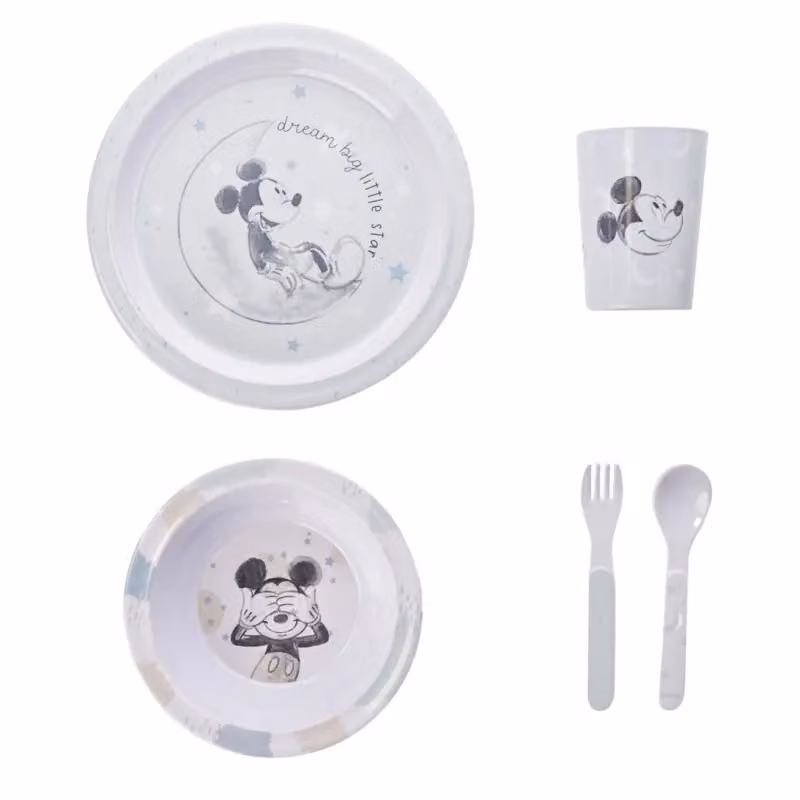 Disney Mickey Baby 5 Piece Blue and White Melamine Feeding Set – 2