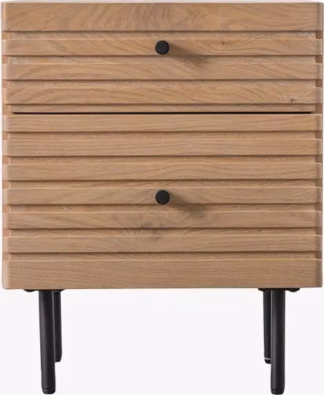 Perch & Parrow Groover Side Table in Brown Oak Wood