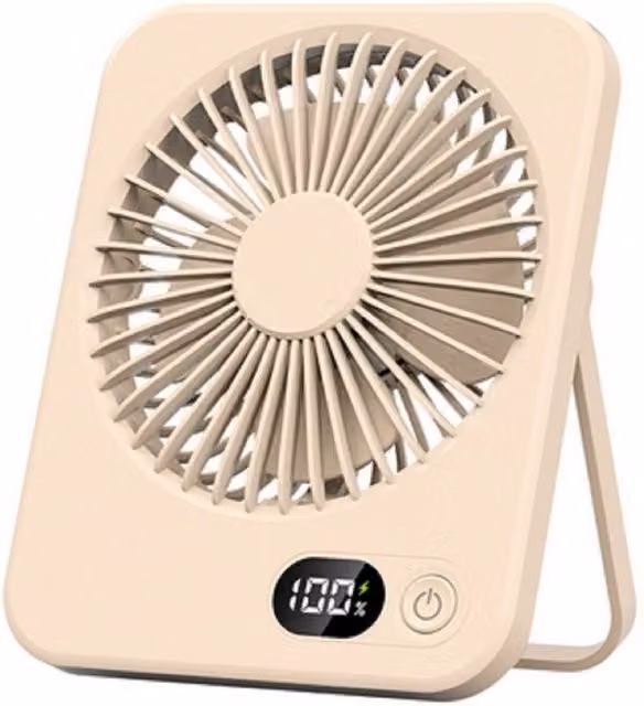 Leaper Rechargeable USB Desktop Table Fan in White and Beige – 1