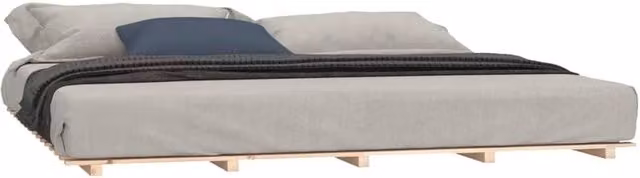 Berkfield Home Beautiful Bed Frame in Solid Pine Wood, Beige, W: 160 cm, D: 200 cm