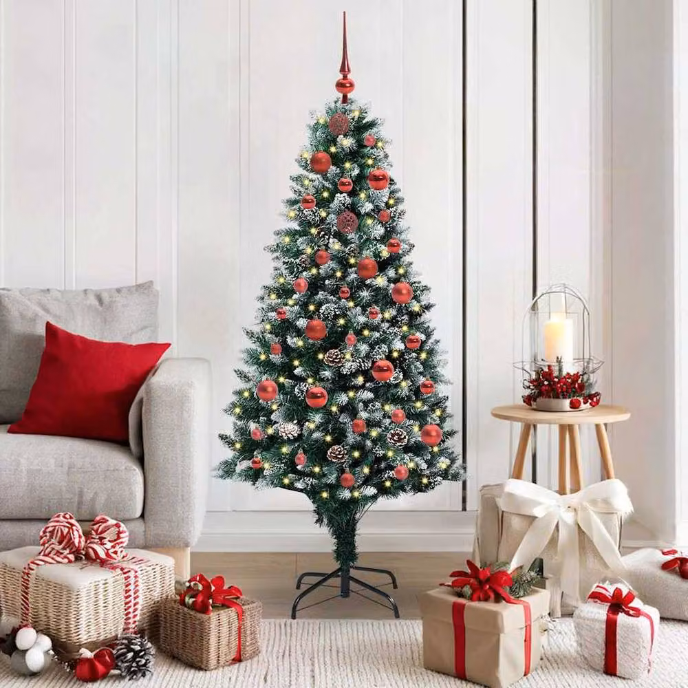 Berkfield Home Beautiful Artificial Christmas Tree with 150 Warm White LEDs and Stand in Green – 2