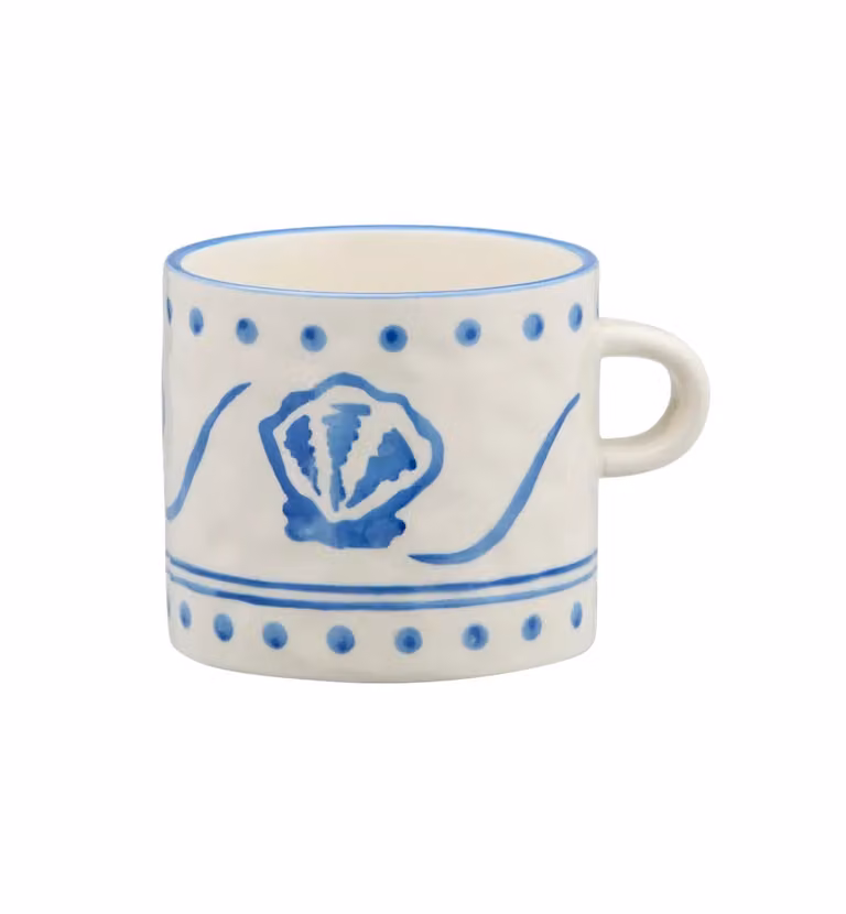 Anna + Nina Azure Shore Blue Ceramic Tea Mug