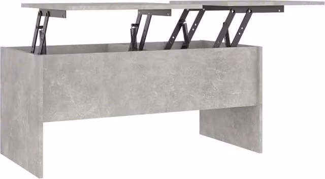 Berkfield Home Modern Rectangular Coffee Table in Grey with Lift Mechanism, W: 102 cm, D: 50.5 cm, H: 46.5 cm