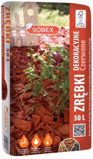 TRANS-PAL Decorative Red Wood Chips Mulch, 50 l