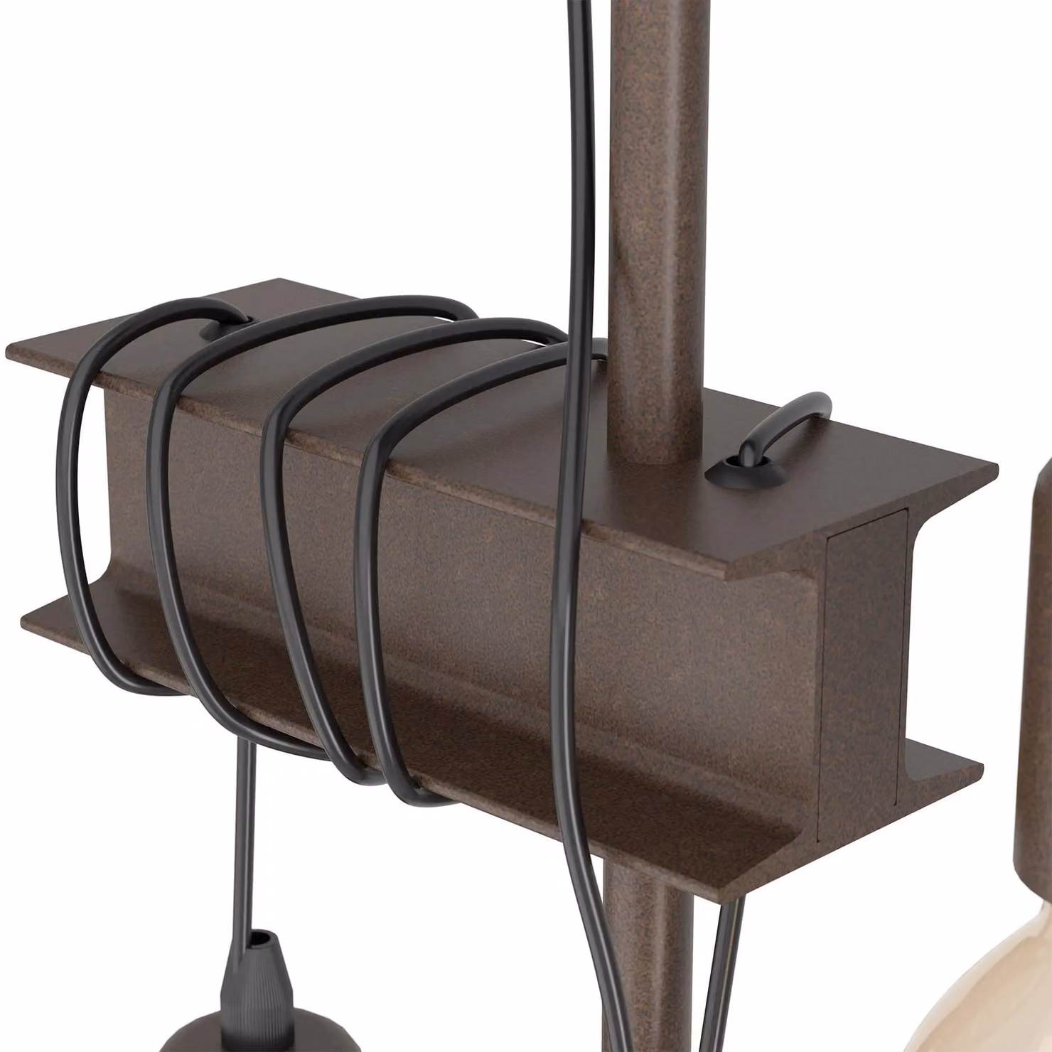 Eglo Townshend 4 Industrial Floor Lamp in Brown Metal – 4