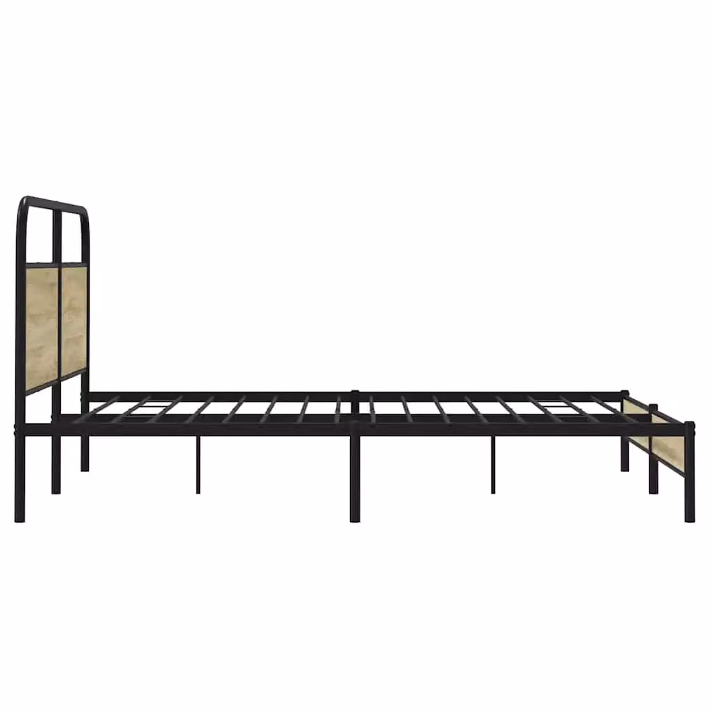 Berkfield Home Metal Bed Frame in Sonoma Oak Brown, W/D/H: 180 x 200 cm – 3